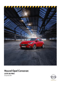 liste de prix Nouvel Opel Corsa Van