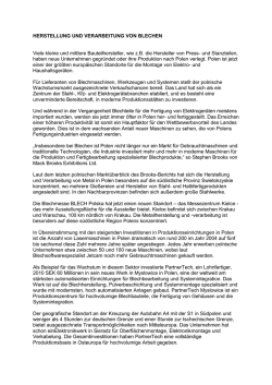 HERSTELLUNG UND VERARBEITUNG VON - Brooks Reports