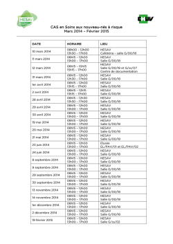 Horaire 2014-2015