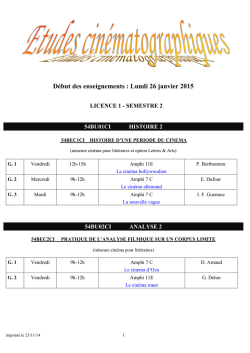 Horaires du 2 e semestre - Universit&eacute; Paris Diderot