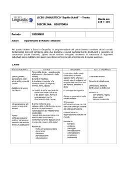 Geostoria primo biennio - Liceo Linguistico Trento