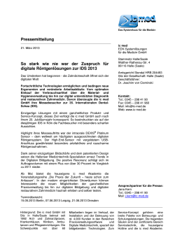 Pressemitteilung - ic med EDV-Systemlösungen für die Medizin GmbH