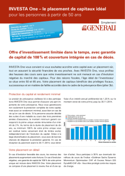 INVESTA One &ndash; le placement de capitaux id&eacute;al pour les