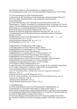 Im Folgenden werden die Lehrveranstaltungen wie angegeben