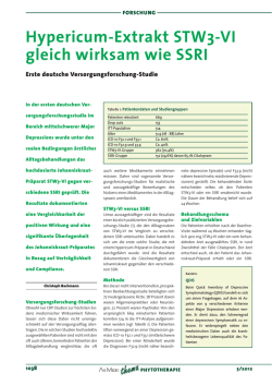 Hypericum-Extrakt STW3-VI gleich wirksam wie SSRI