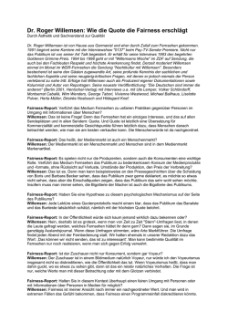 Dr. Roger Willemsen: Wie die Quote die Fairness - Fairness-Stiftung
