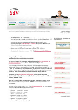 Ist Ihr Bestand Ihr Eigentum? Wie stimmt der Kunde - SdV