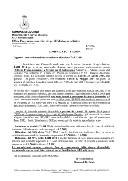 Comunicato StampaTARI2014
