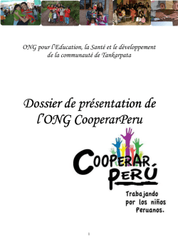 Dossier pr&eacute;sentation ONG fran&ccedil;ais