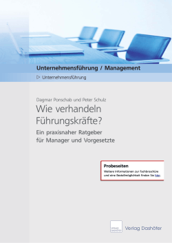 Wie verhandeln Führungskräfte? - Verlag Dashöfer GmbH