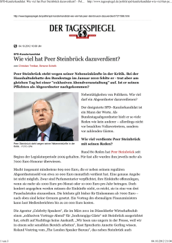 SPD-Kanzlerkandidat: Wie viel hat Peer Steinbrück dazuverdient