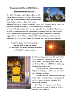 Begegnungsnachmittag im Stift Tilbeck - Schwestern Unserer