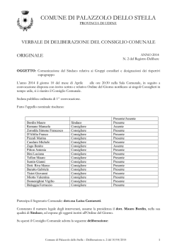 002 - Comunicazione del Sindaco relativa ai Gruppi consiliari e