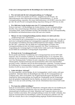 FAQs zum Leistungsentgelt für die Beschäftigten des Goethe - GEW