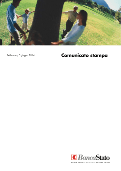 Comunicato stampa - Banca dello Stato del Cantone Ticino