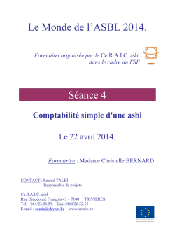 Je peux encoder la comptabilit&eacute; simplifi&eacute;e de mon asbl