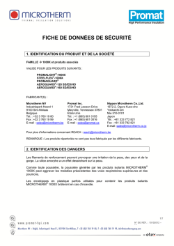 fiche de donn&eacute;es de s&eacute;curit&eacute;