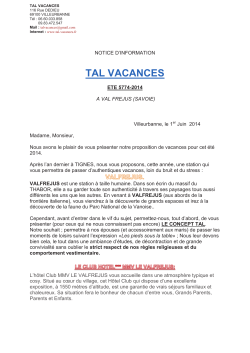 Notre brochure - TAL VACANCES