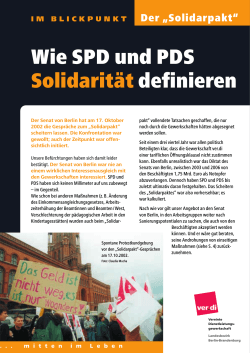 Wie SPD und PDS Solidarität definieren - Tarifpolitik und Tarifarbeit