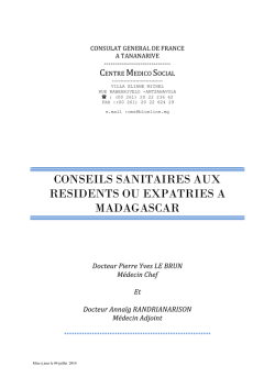 conseils sanitaires aux residents fran&ccedil;ais et europeens a madagascar