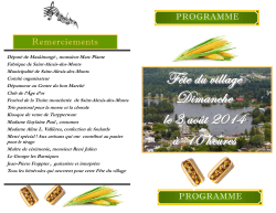 Fête du village Dimanche le 3 août 2014 à 10 heures - Saint
