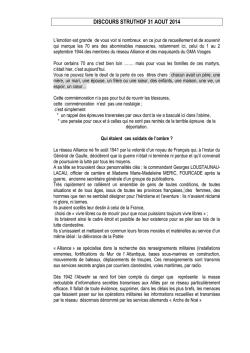 DISCOURS STRUTHOF 31 AOUT 2014