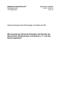 Wie bewertet der Senat die Gutachten des Bundes der Steuerzahler
