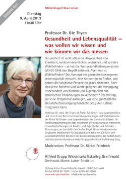 Gesundheit und Lebensqualität — was wollen wir wissen und wie