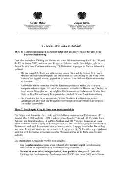 10 Thesen - Wie weiter in Nahost? - Bundestagsfraktion Bündnis 90