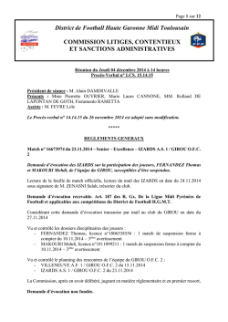 District de Football Haute Garonne Midi Toulousain COMMISSION
