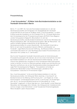 PM HU-Installation (PDF, 96 KB) - Wissenschaftsjahr 2007