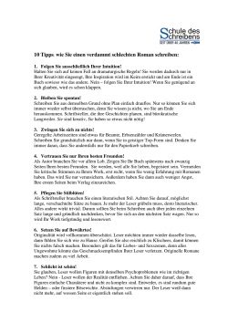 10 Tipps, wie Sie einen verdammt schlechten Roman schreiben: