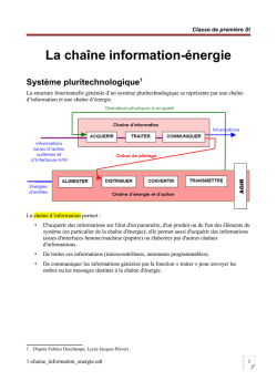 La chaîne information-énergie