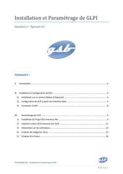 Installation et Parame trage de GLPI