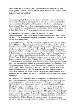 Heinz Däpp am Politforum Thun („Gemeindeautonomie ade?! – Wie