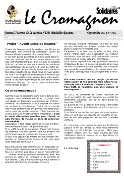Journal Interne de la section SUD Michelin Roanne Septembre