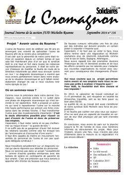 Journal Interne de la section SUD Michelin Roanne Septembre
