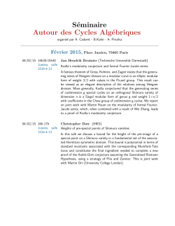 Séminaire Autour des Cycles Algébriques