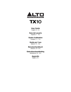 TX10 User Guide - Alto Professional