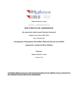 DOCUMENTO DI AMMISSIONE