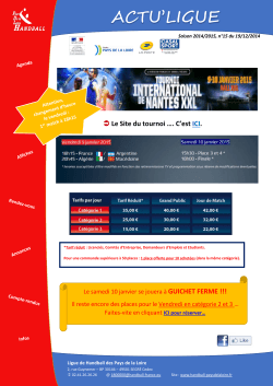 19 Décembre 2014 - Ligue de Handball des Pays de la Loire