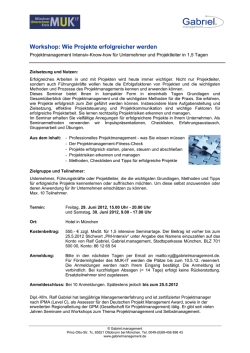 Workshop: Wie Projekte erfolgreicher werden - Gabriel.management