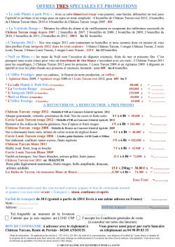 OFFRES SPECIALES - Chateau Turcan