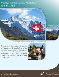 EN SUISSE - Agence de voyage Louise Drouin