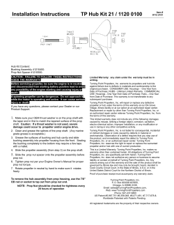 Installation Instructions - Turning Point Propellers