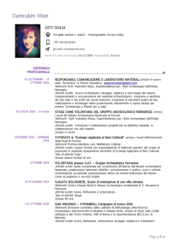 Scarica CV completo - Lo scavo della Terramara di Pilastri