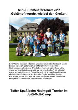Bericht Jugendwart - Golfclub Maria Bildhausen
