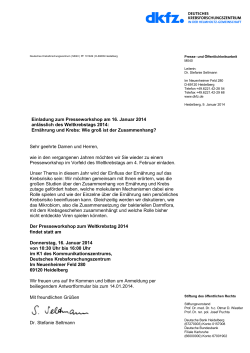 Anmeldung bitte über das verlinkte PDF - Dkfz.de