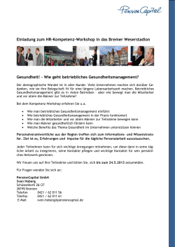 Einladung zum HR-Kompetenz-Workshop in das - PensionCapital