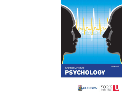 why study psychology? - Glendon College